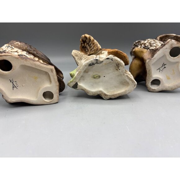 Set Of 3 Vintage Homco Ceramic Owl Figurines Retro Decor - Picture 8 of 8
